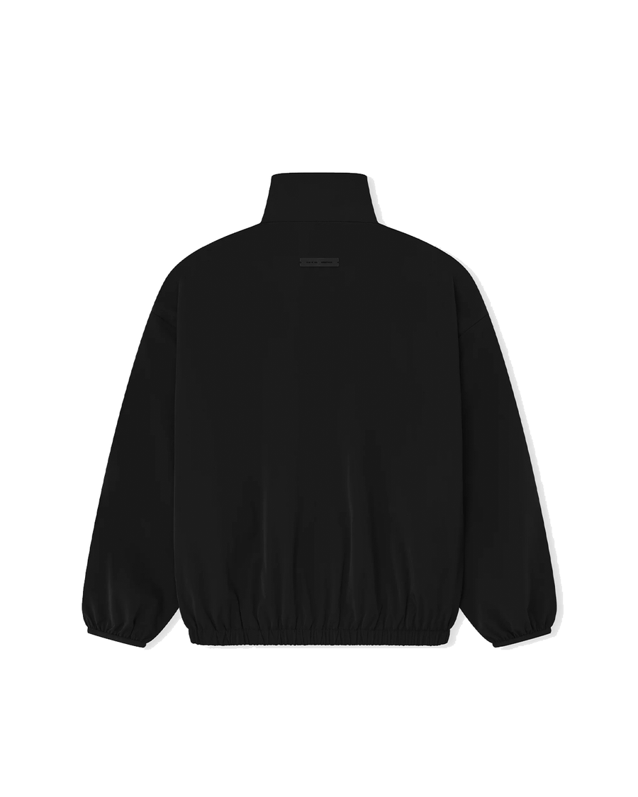 Vista lateral Blusa Fear of God Essentials Sporty Nylon Half Zip Jet Black Preto