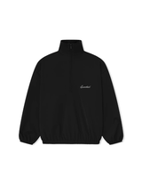 Blusa Fear of God Essentials Sporty Nylon Half Zip Jet Black Preto em preto original na LK Sneakers