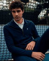 Vista na caixa Blusa Slyce Classics Piquet Quarter Zip Azul Marinho