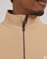 Vista em detalhe Blusa Slyce Classics Piquet Quarter Zip Bege