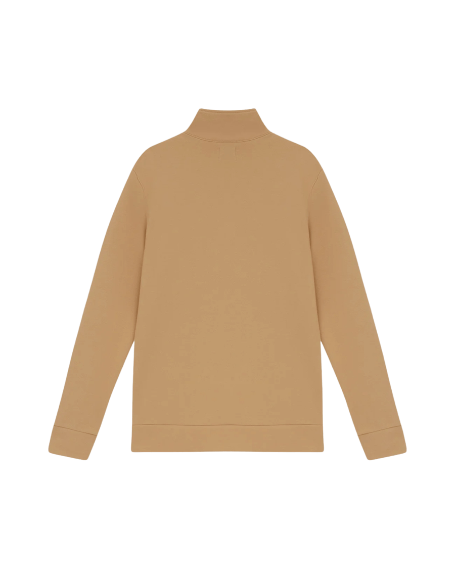 Vista lateral Blusa Slyce Classics Piquet Quarter Zip Bege
