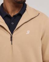 Vista do solado Blusa Slyce Classics Piquet Quarter Zip Bege