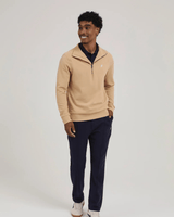 Vista frontal Blusa Slyce Classics Piquet Quarter Zip Bege