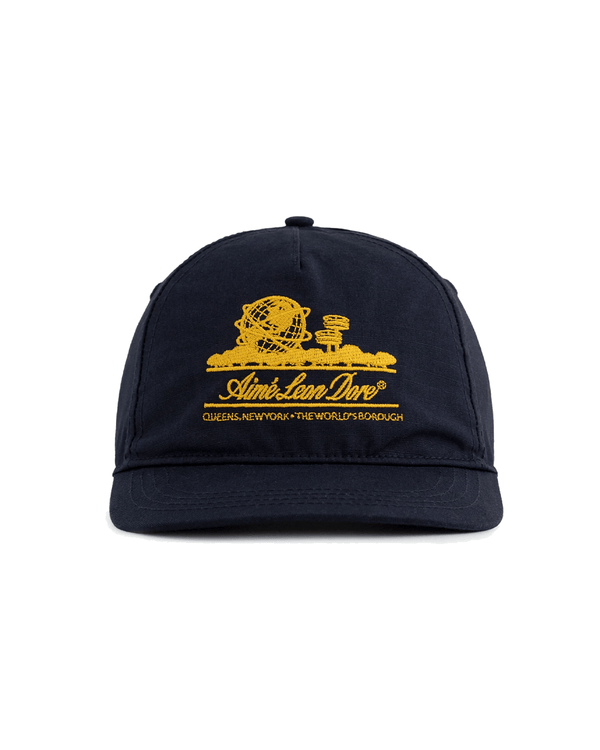 Boné 5 Panel Aimé Leon Dore Unisphere Azul em azul original na LK Sneakers