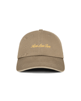 Boné Aimé Leon Dore Washed Script Plaza Taupe Bege em bege original na LK Sneakers