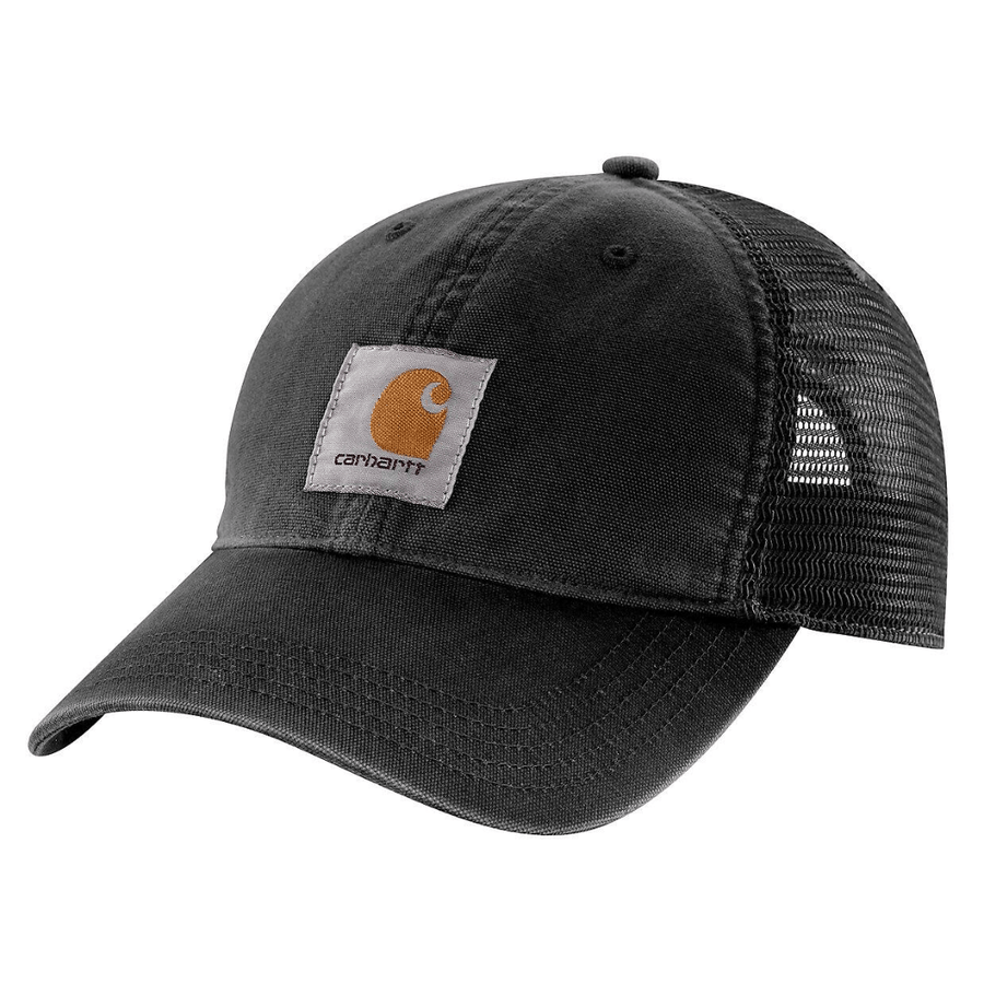 Boné Carhartt Canvas Mesh-Back Preto em preto original na LK Sneakers