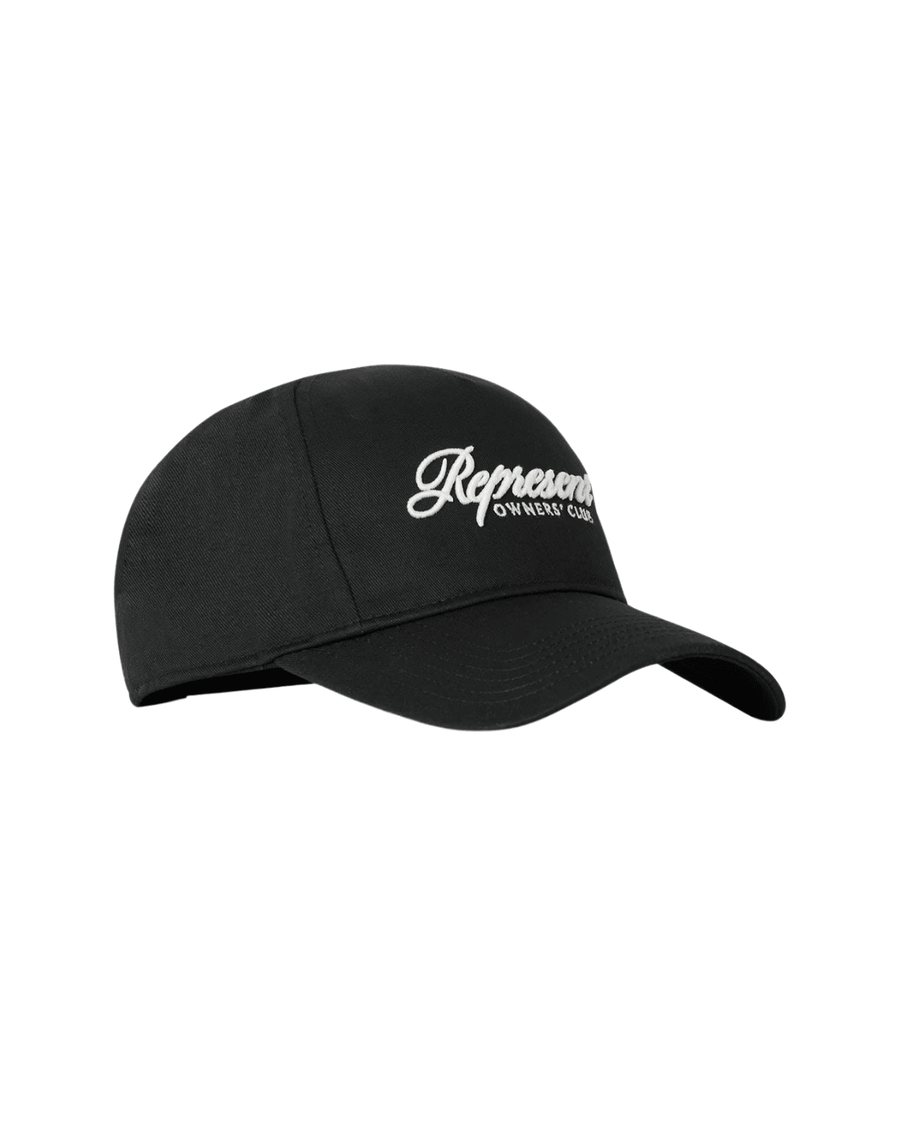 Vista lateral Boné Represent Clo Owners Club Script Cap Black Preto