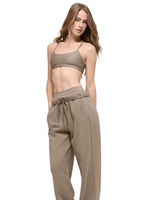 Calça Alo Yoga Accolade Straight Leg Gravel Bege - Alo Yoga - 