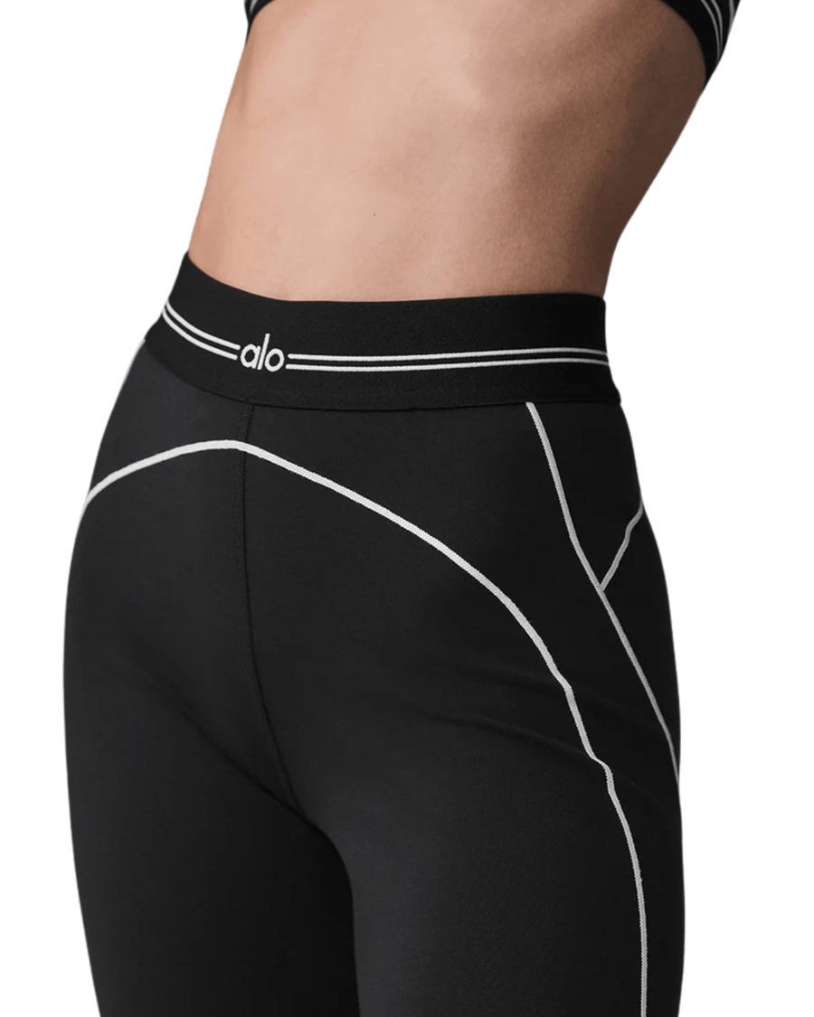 Vista superior Calça Alo Yoga Airbrush High-Waist Heart Throb Preto