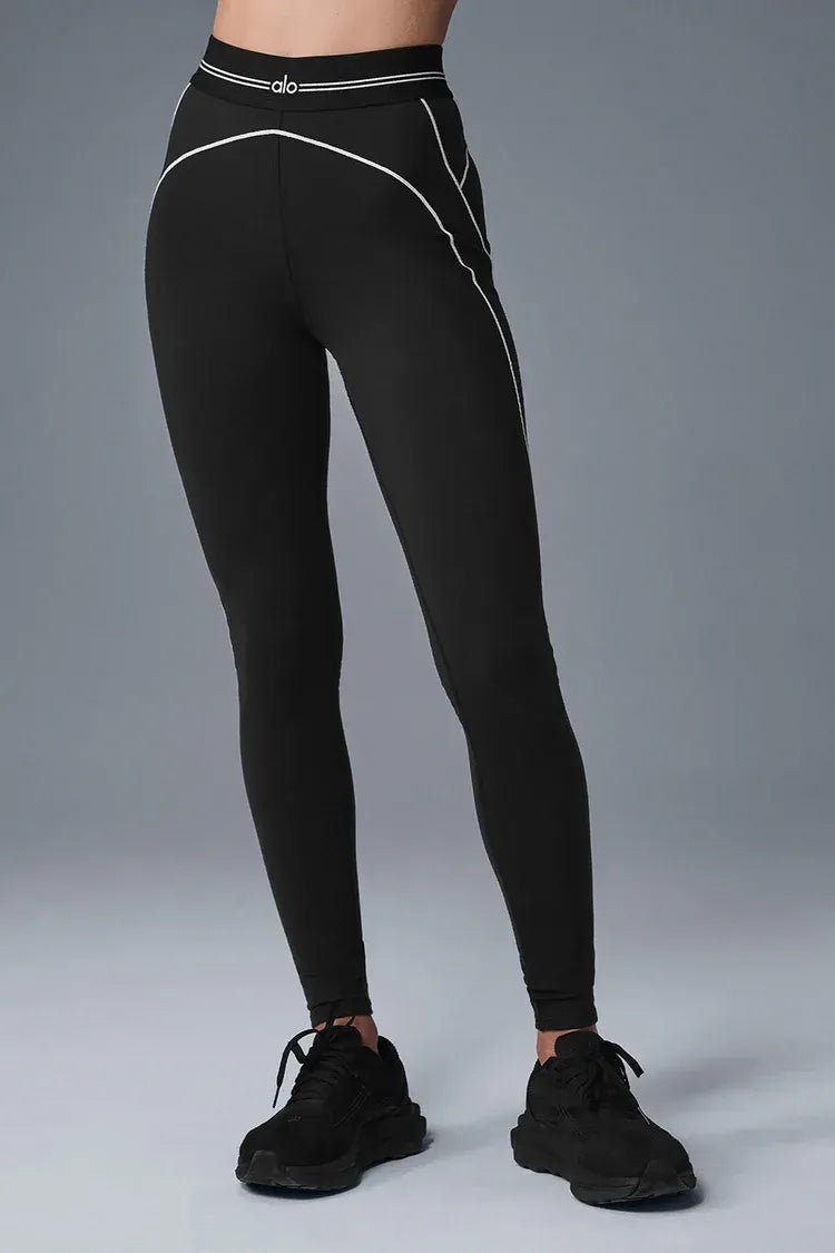 Calça Alo Yoga Airbrush High - Waist Heart Throb Preto - Alo Yoga - 