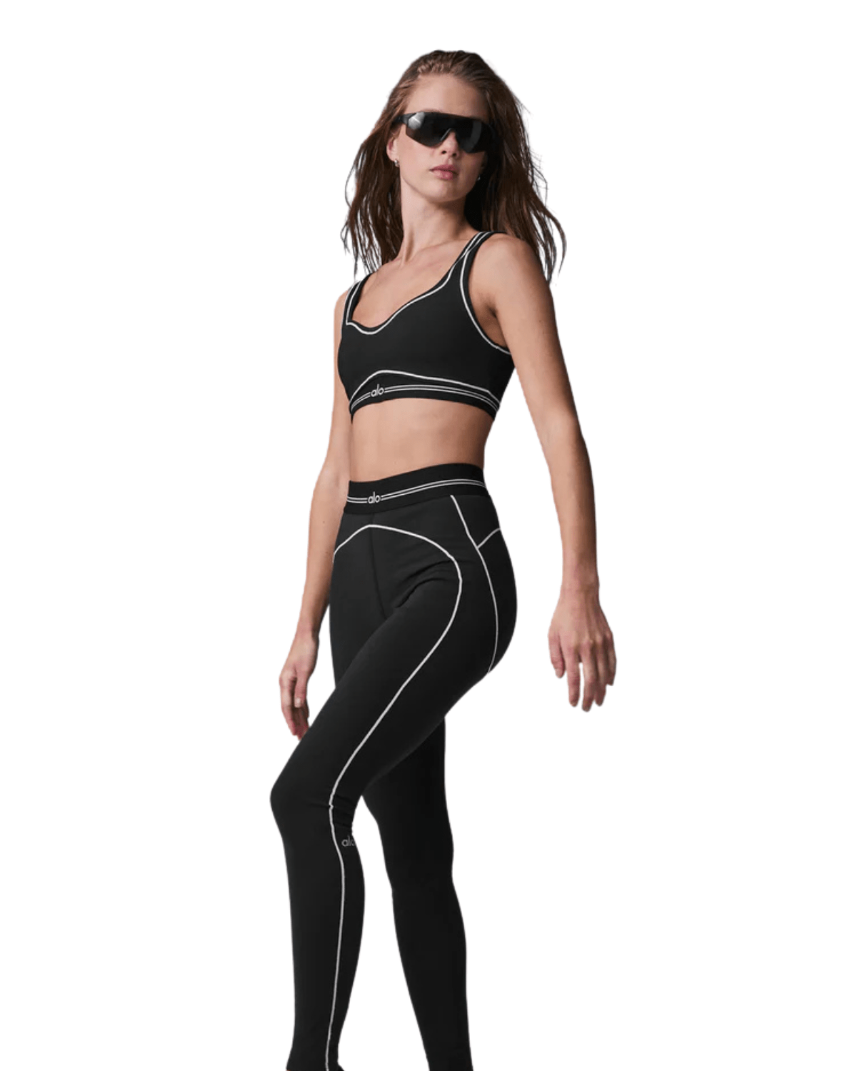 Calça Alo Yoga Airbrush High - Waist Heart Throb Preto - Alo Yoga - 