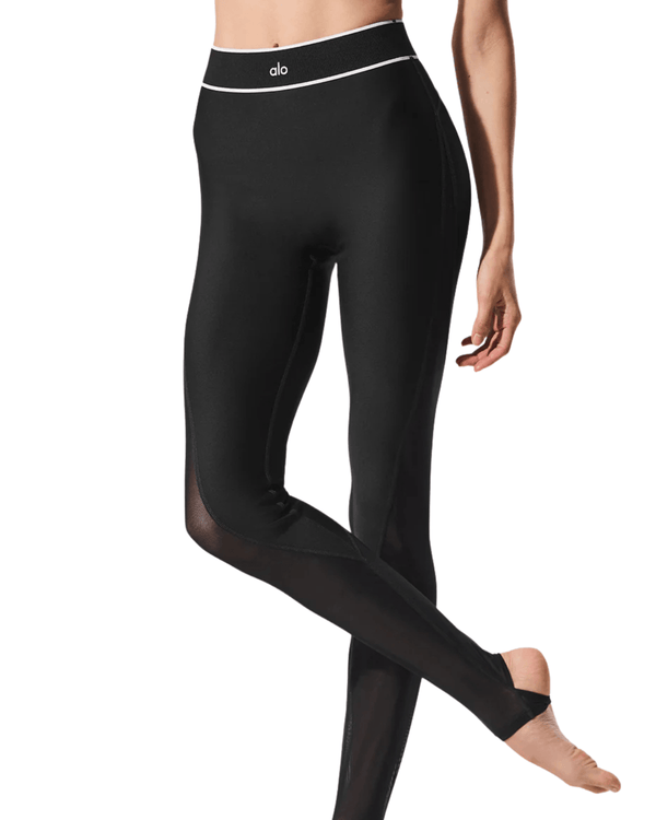 Calça Alo Yoga Airlift Mesh High-Waist Darling Stirrup Legging Preto