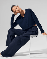Vista frontal Calça Alo Yoga Suit Up Trouser (Long) Azul Marinho