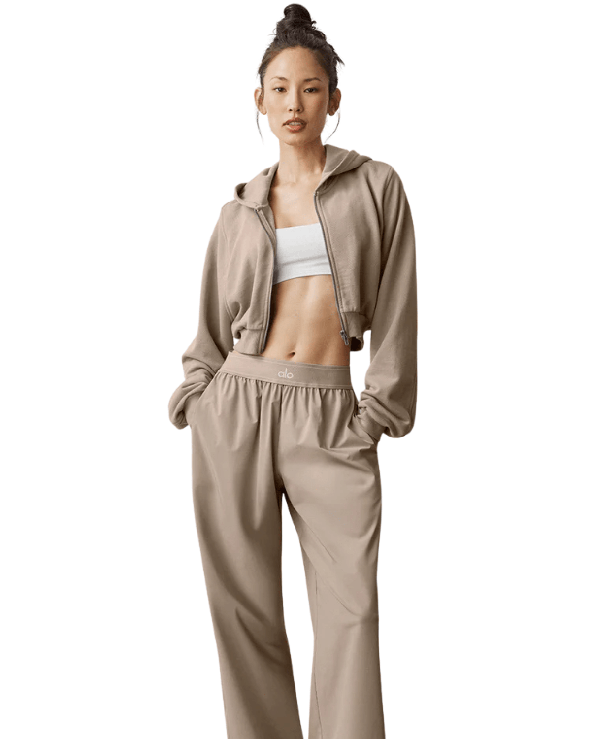 Calça Alo Yoga Suit Up Trouser (Regular) Gravel Bege
