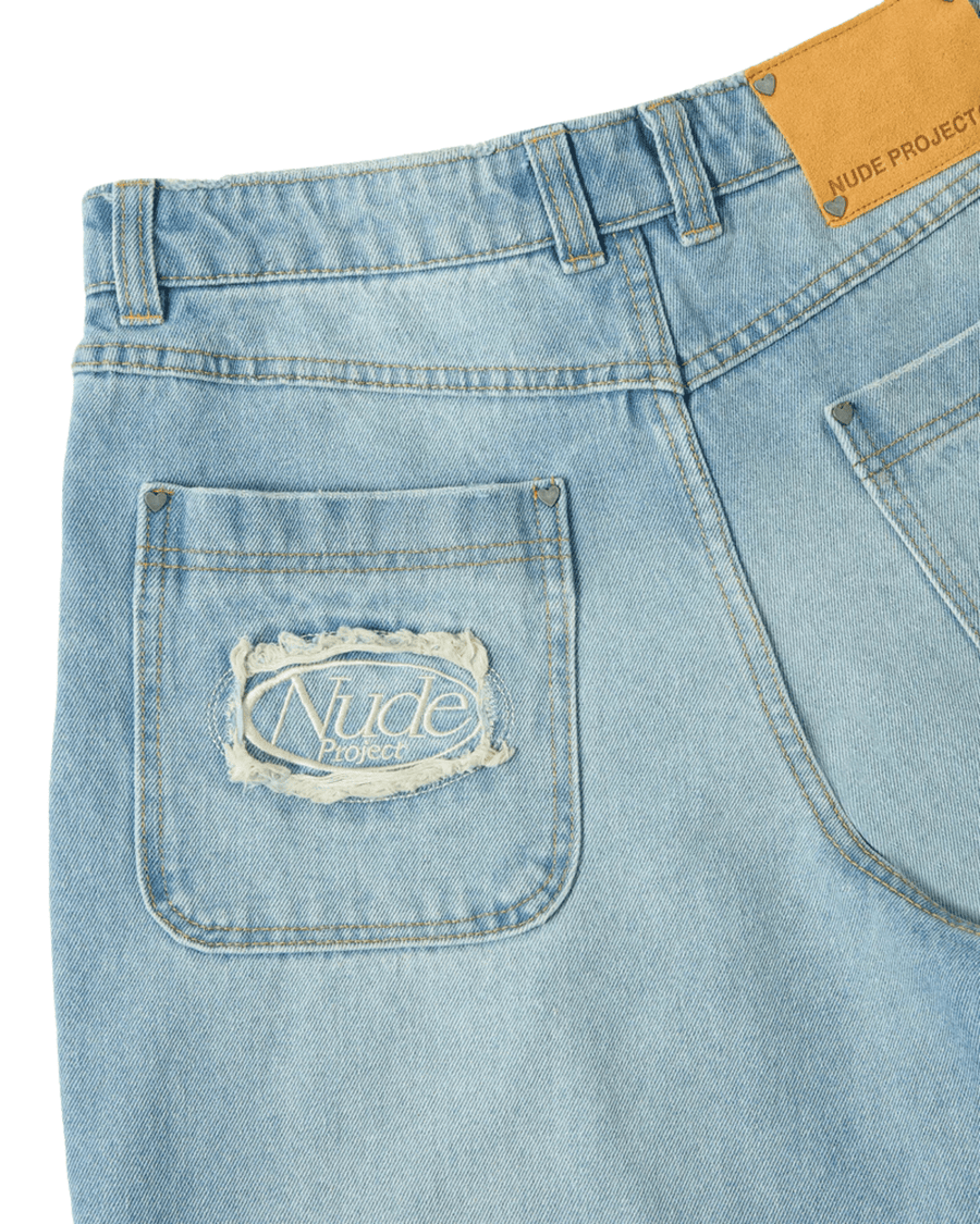 Vista frontal Calça Nude Project Jeans Old Baggy Blue Azul