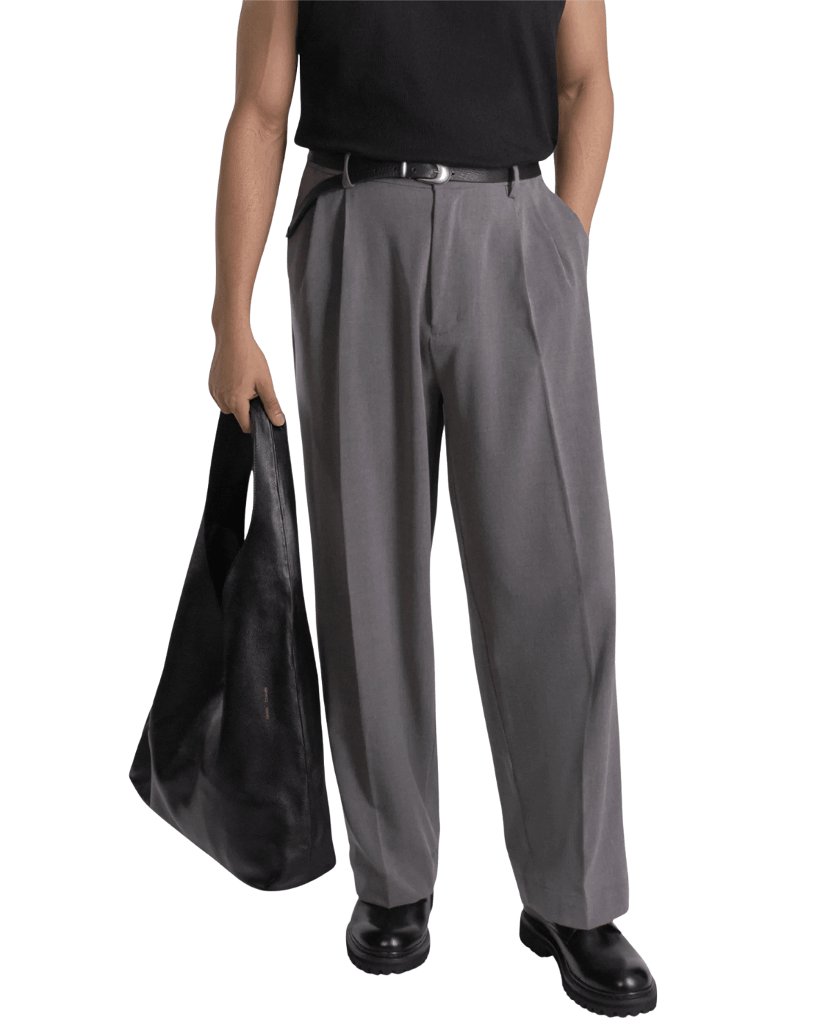 Calça Saint Studio Alfaiataria Leve Prega Dupla Cinza para homens