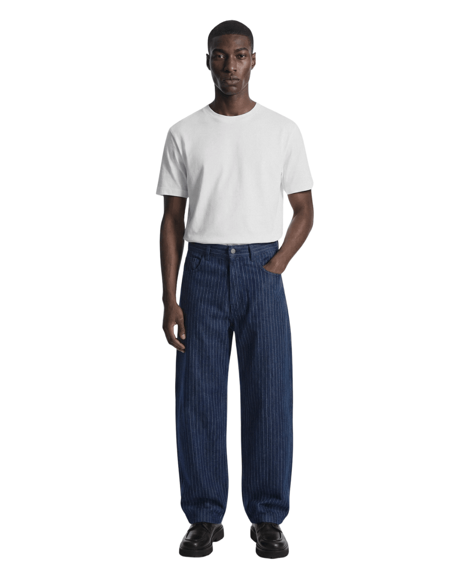 Calça Saint Studio Jeans Baggy Risca de Giz Azul