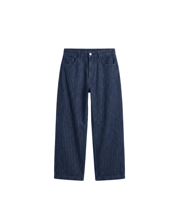 Calça Saint Studio Jeans Baggy Risca de Giz Azul