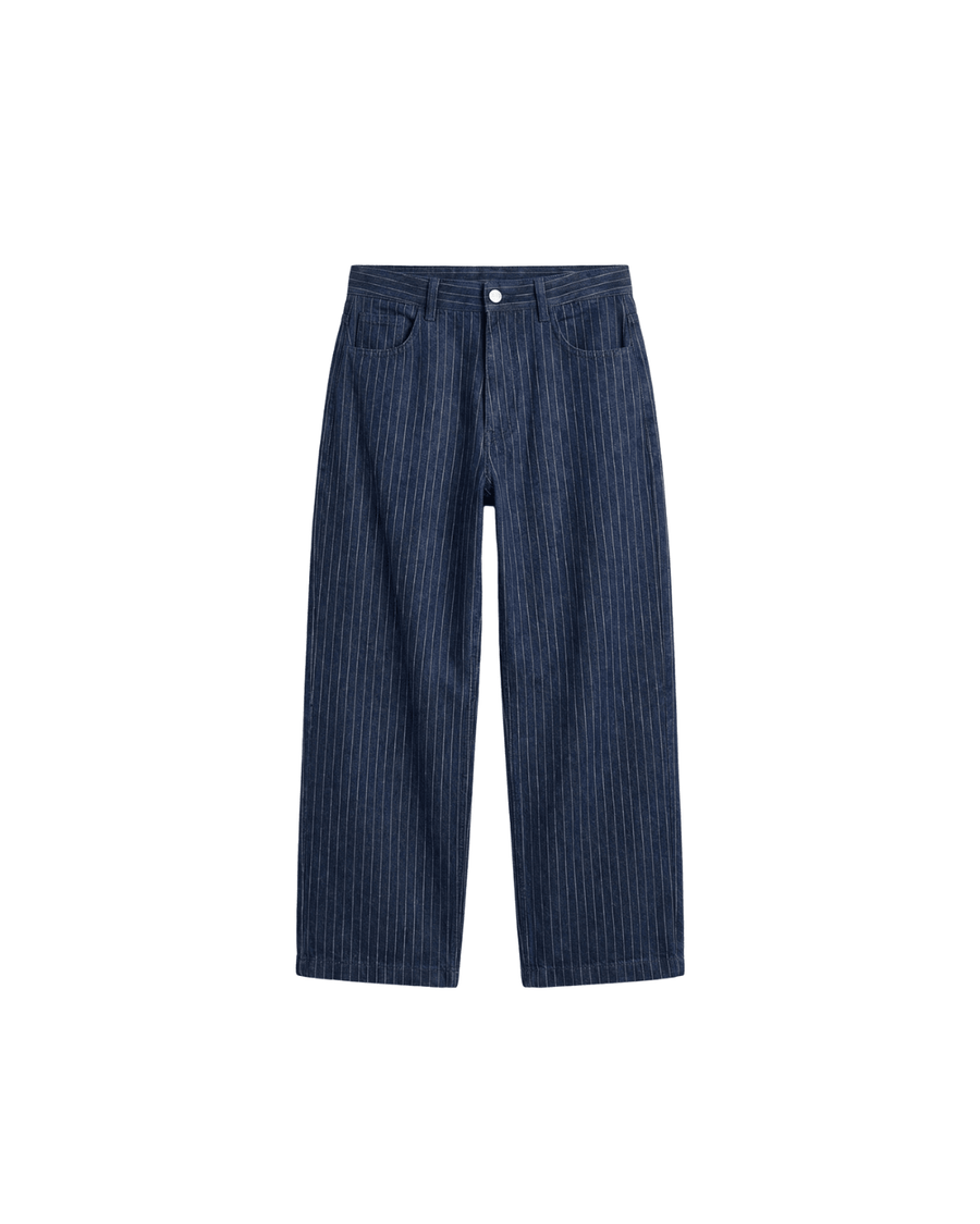 Calça Saint Studio Jeans Baggy Risca de Giz Azul