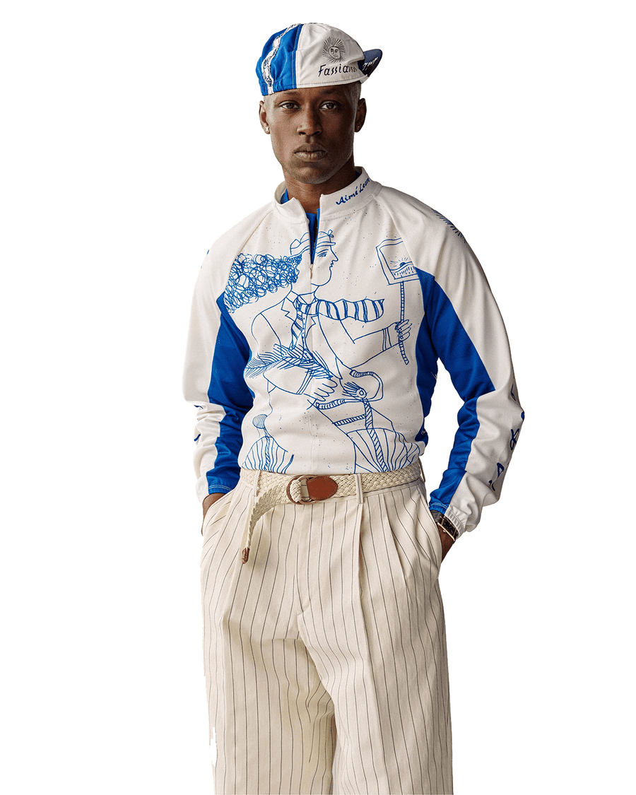 Camisa Aimé Leon Dore Fassianos Half-Zip Cycling Off White