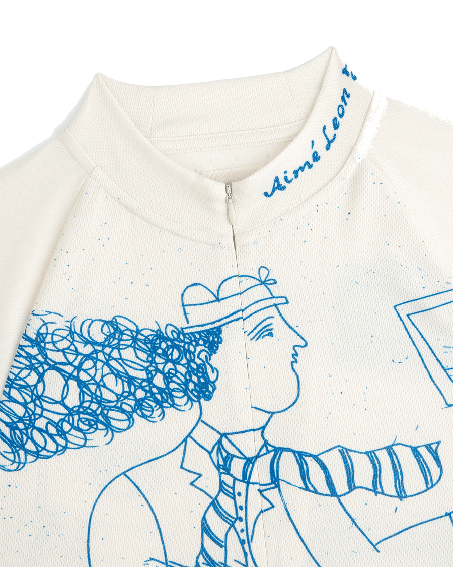 Camisa Aimé Leon Dore Fassianos Half-Zip Cycling Off White