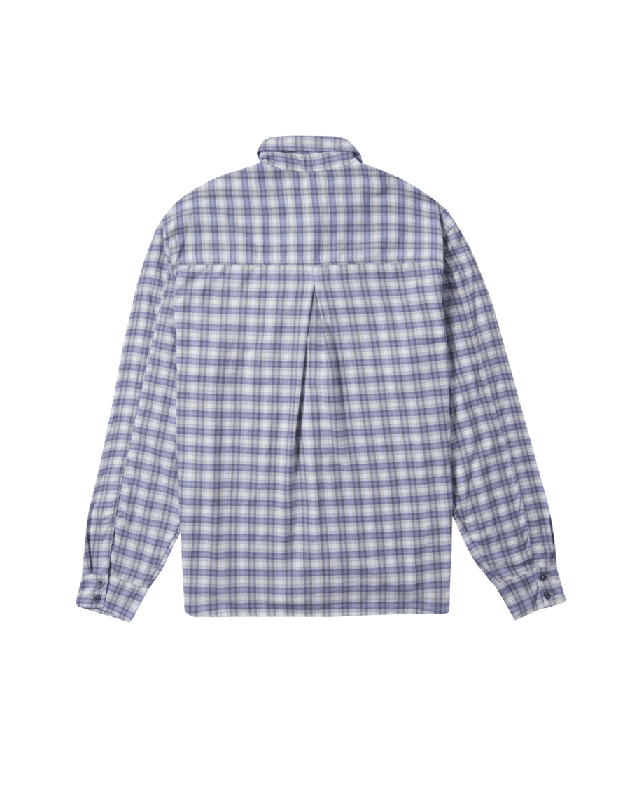 Vista lateral Camisa Aphase Check - Light Blue Azul