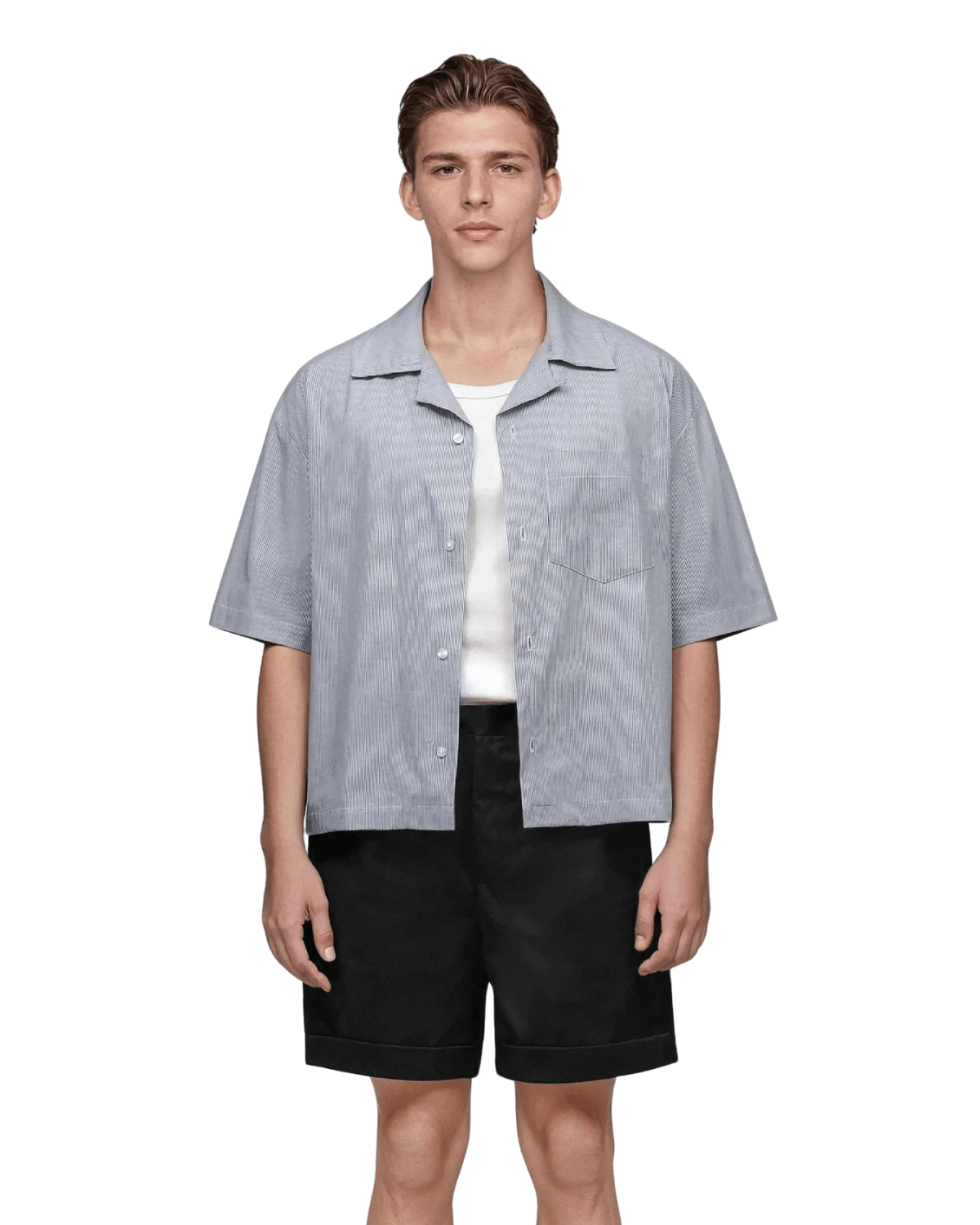 Camisa Manga Curta Boxy Saint Studio Egípcio Listrada Marinho - Camiseta - Saint Studio - 