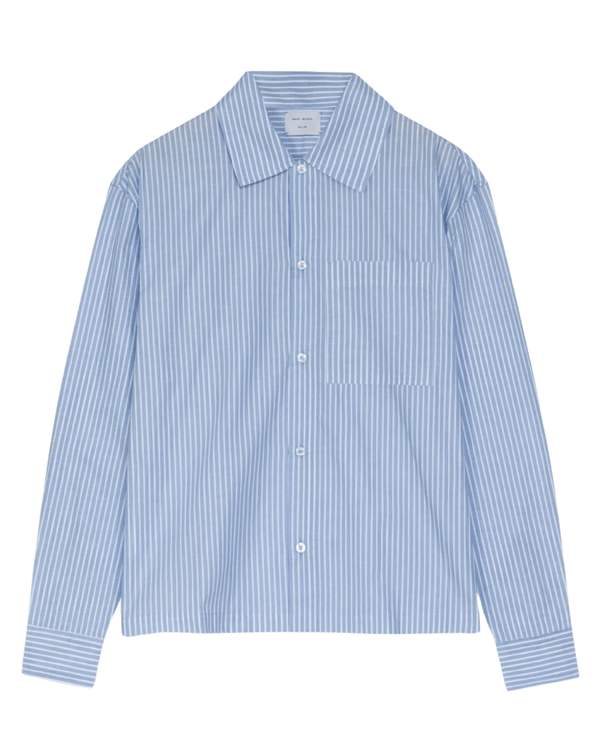 Camisa Manga Longa Oversized Saint Studio Egípcio Listrada Azul - Camisa - Saint Studio - 