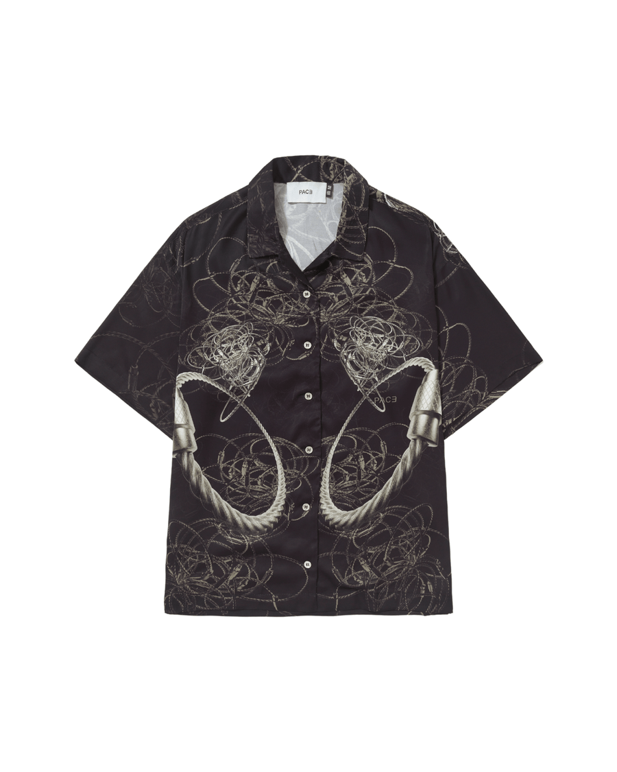 Camisa Pace Steel Cable Cuban Collar Preto em preto original na LK Sneakers