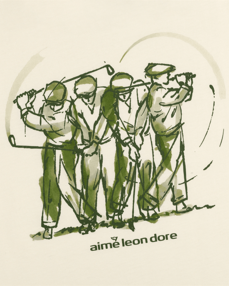 Camiseta Aimé Leon Dore ALD Golf Swing Coconut Milk Off White