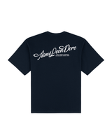 Camiseta Aimé Leon Dore Pappoús Logo Navy Blazer Azul em azul original na LK Sneakers