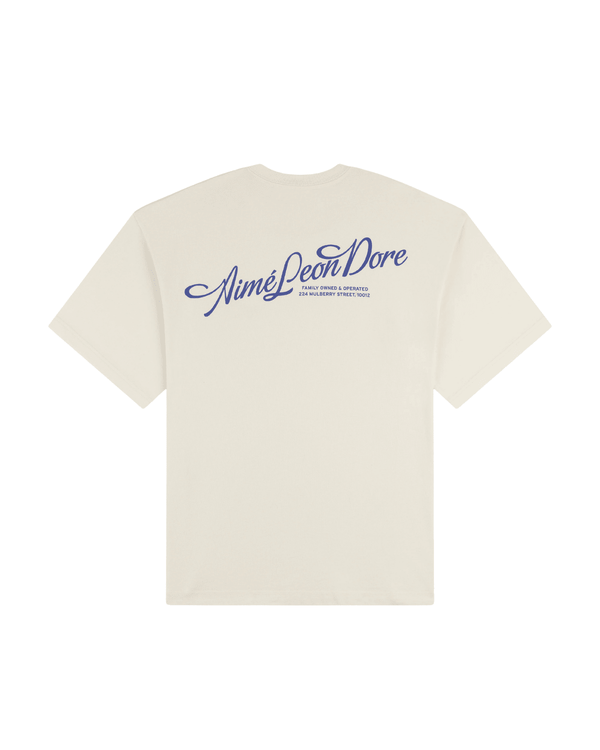 Camiseta Aimé Leon Dore Pappoús Logo Pristine Off White