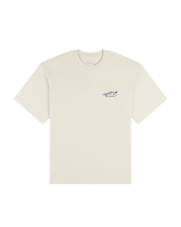 Camiseta Aimé Leon Dore Pappoús Logo Pristine Off White