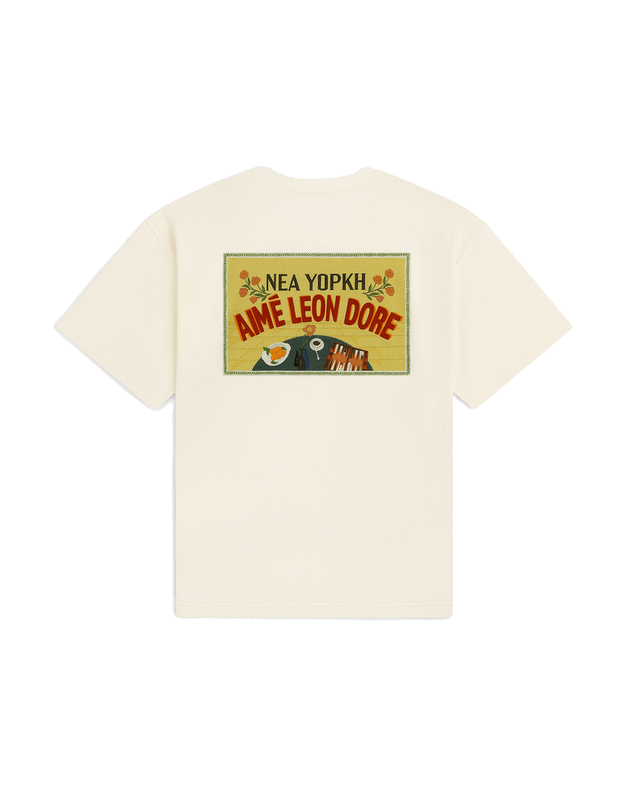 Camiseta Aimé Leon Dore Postcard Cream Bege
