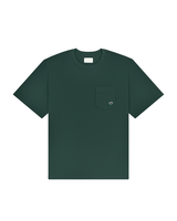 Camiseta Aimé Leon Dore Queens Crest Pocket Pine Grove Verde em verde original na LK Sneakers