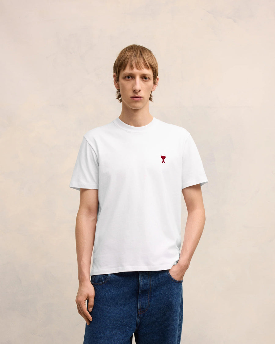 Vista superior Camiseta Ami Paris de Coeur Branco