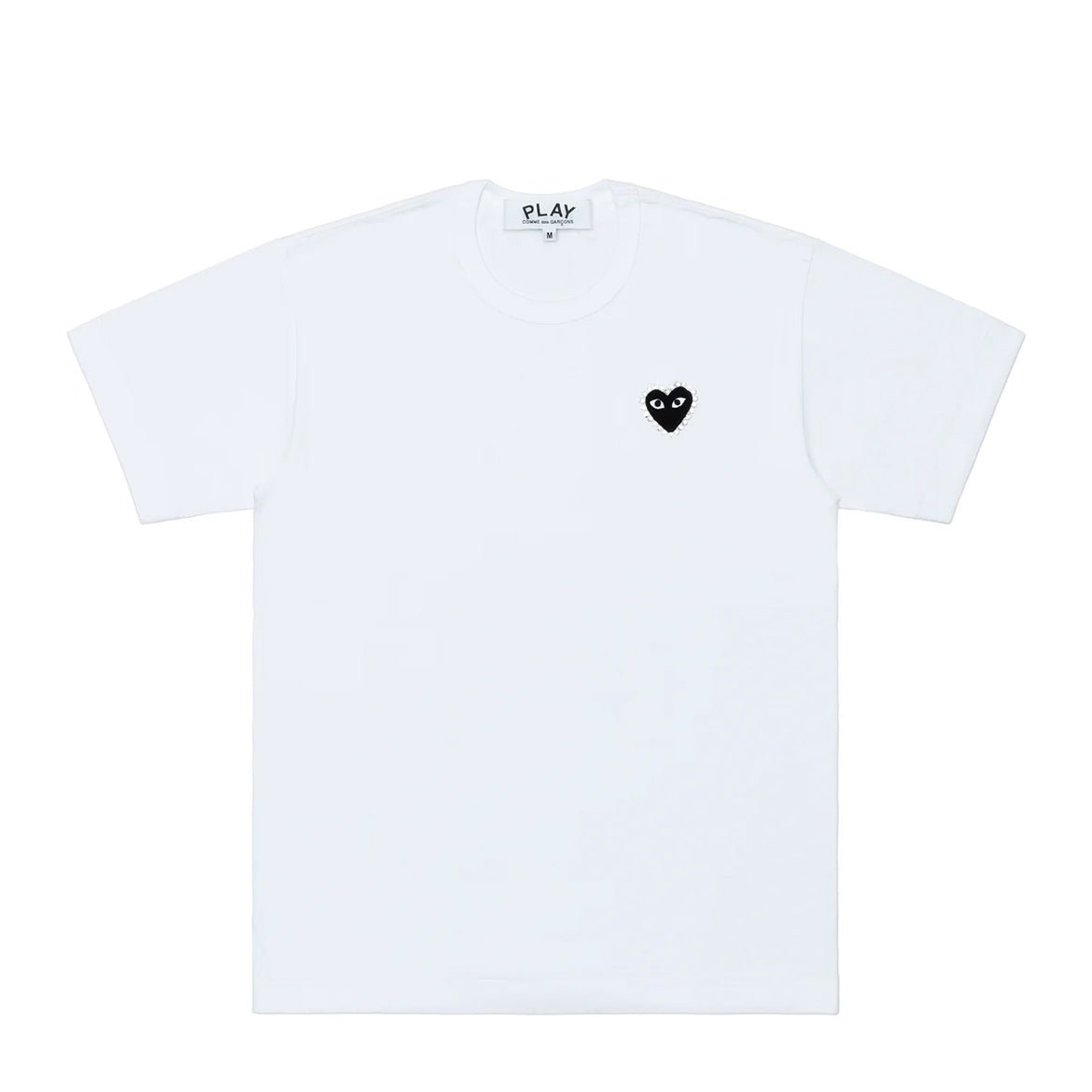 Camiseta Comme des Garçons Emblem Rhinestone White/Black Branco