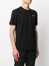Vista superior Comme des Garcons PLAY Red Emblem Black Preto