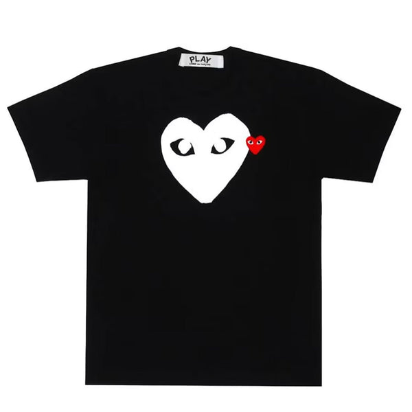 Camiseta Comme des Garçons Play Printed Hear Preto em preto original na LK Sneakers