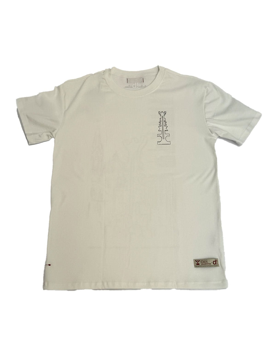 Vista lateral Camiseta Dane-se x Rubem Valentim Praça da Sé Off White