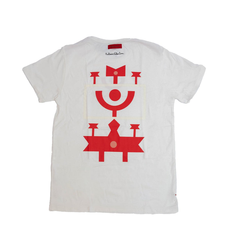 Vista lateral Camiseta Dane-se x Rubem Valentin Relevo 1 Branco