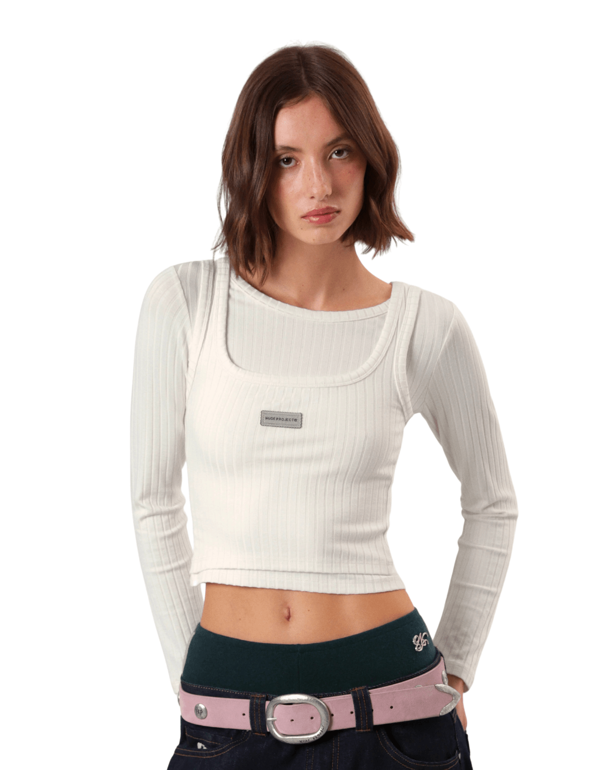 Camiseta Manga Longa Nude Project Double Trouble Branco