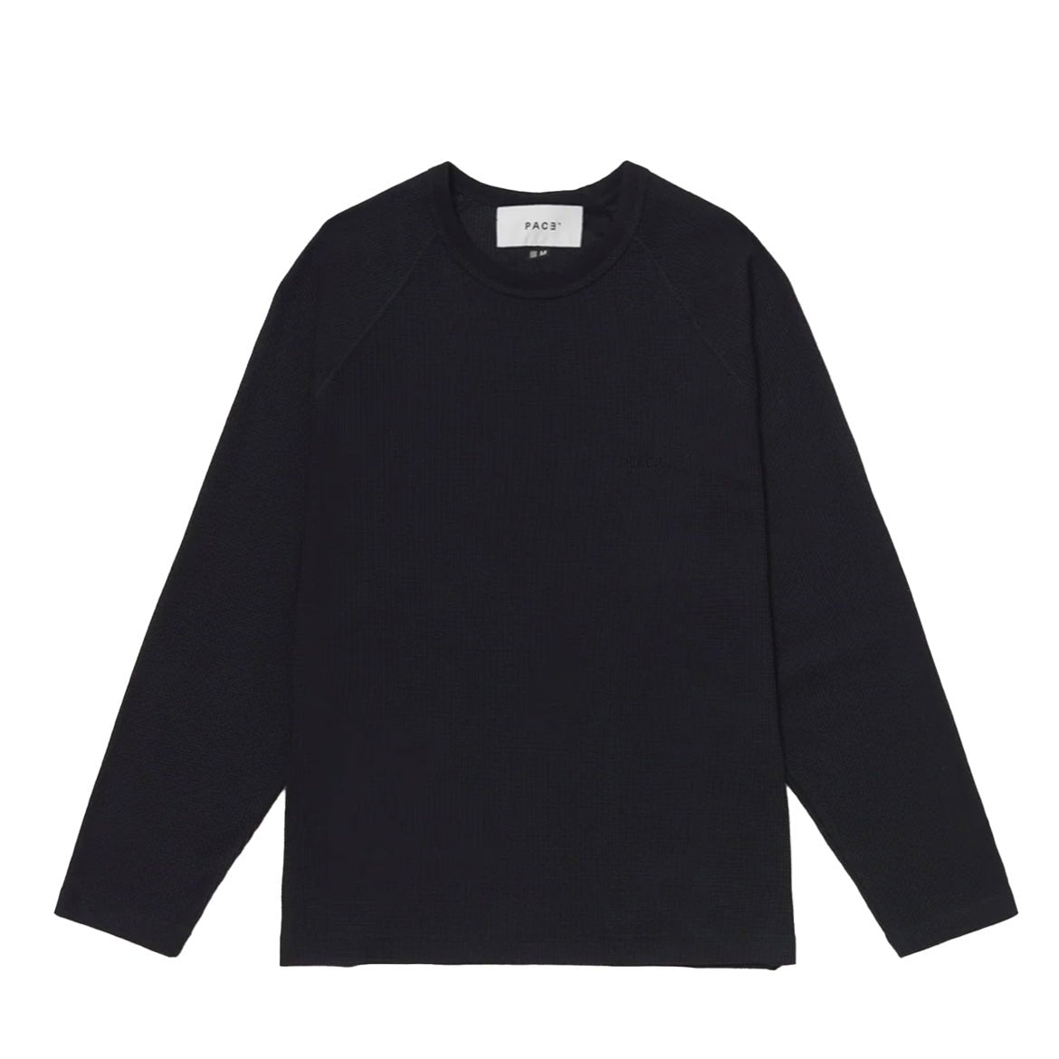 Camiseta Manga Longa Pace Relaxed Waffle Knit Preto