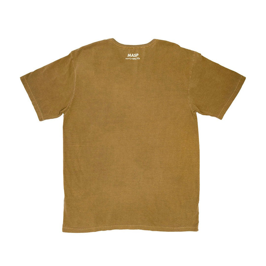 Vista lateral Camiseta MASP x Leonilson "Sem Titulo" Bege