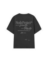 Camiseta Nude Project Global Soon Black Preto com estampa frontal branca