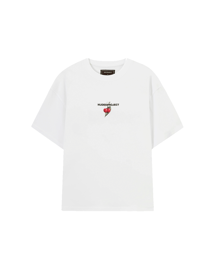 Camiseta Nude Project Locally Hated Cherry White Branco