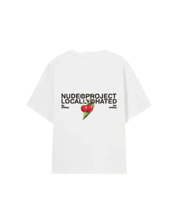 Camiseta Nude Project Locally Hated Cherry White Branco