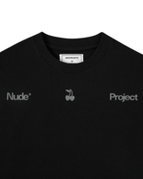 Vista superior Camiseta Nude Project Motto Black Preto