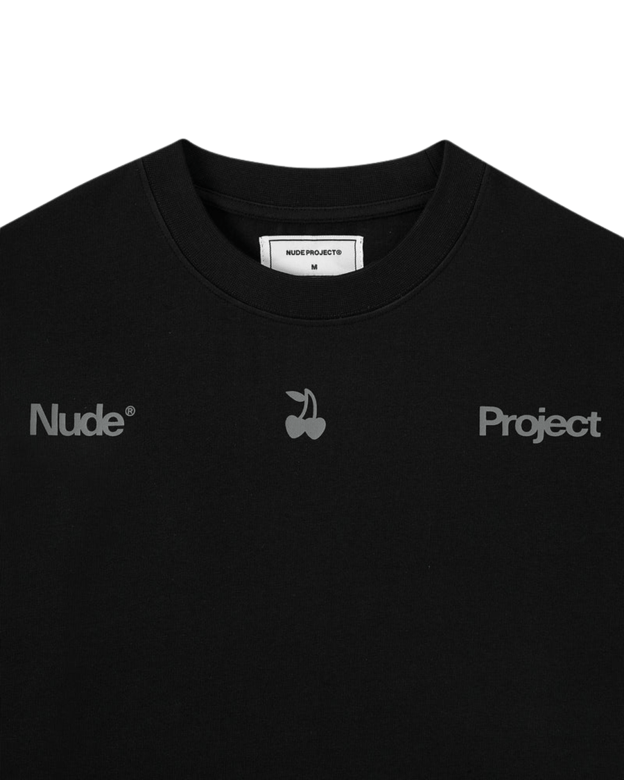 Vista superior Camiseta Nude Project Motto Black Preto