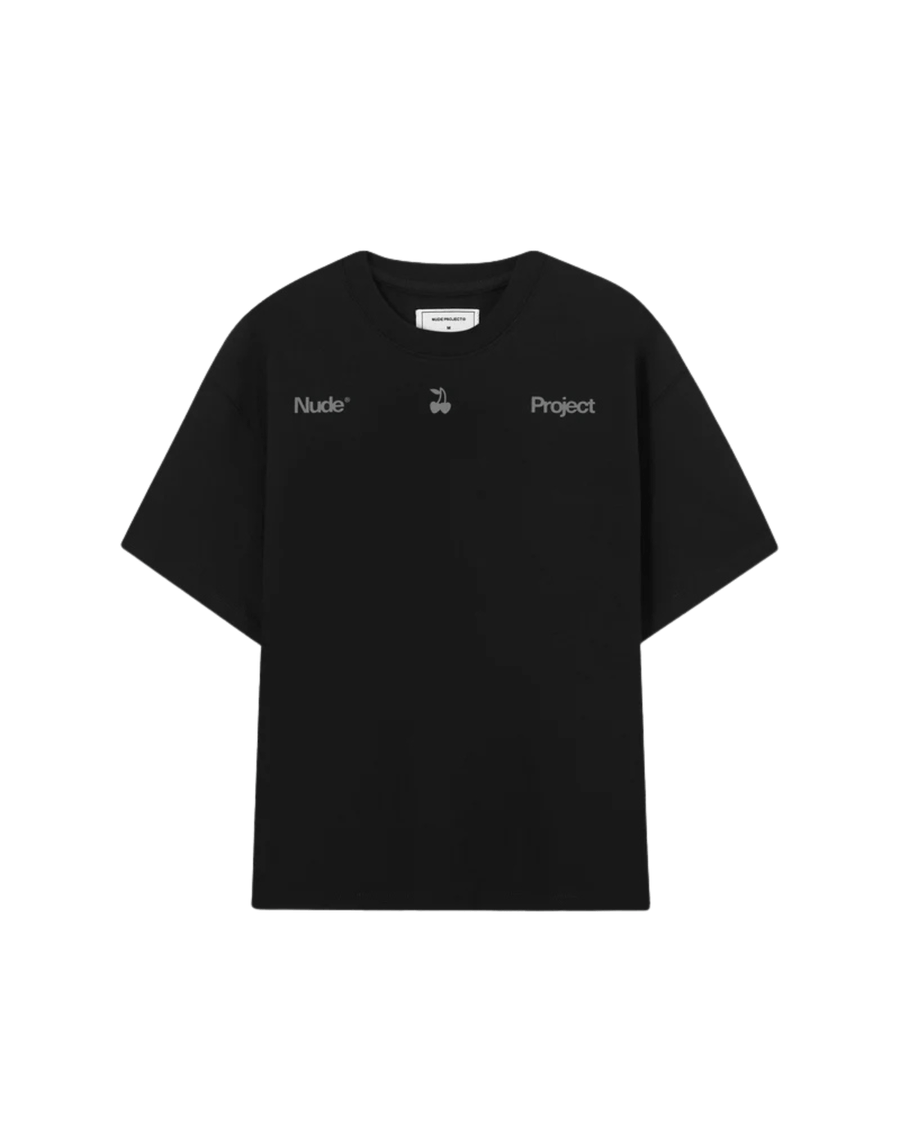 Vista lateral Camiseta Nude Project Motto Black Preto